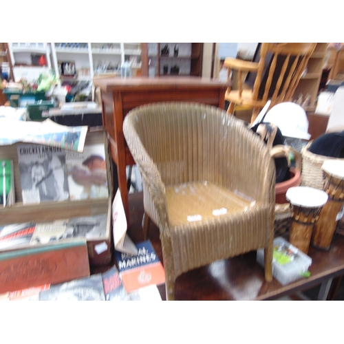 154 - Loom style kids chair & sewing box.