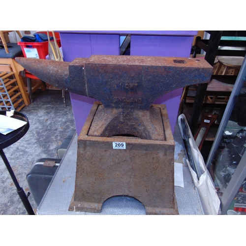 209 - 1cwt anvil on stand