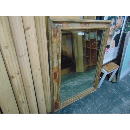 9 - Rustic framed mirror.