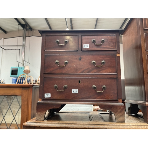 229 - small victorian mahogany 2/2 chest..