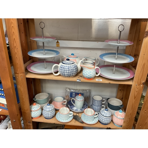23 - Cake stands, tea set etc