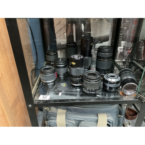 52 - Selection camera lenses inc canon, olympus etc