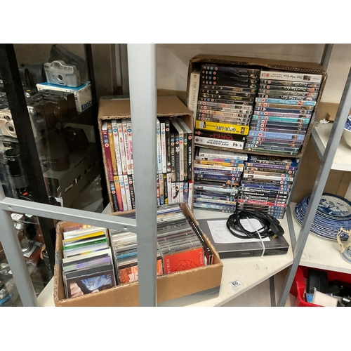 60 - Qty DVD's, blu ray player etc