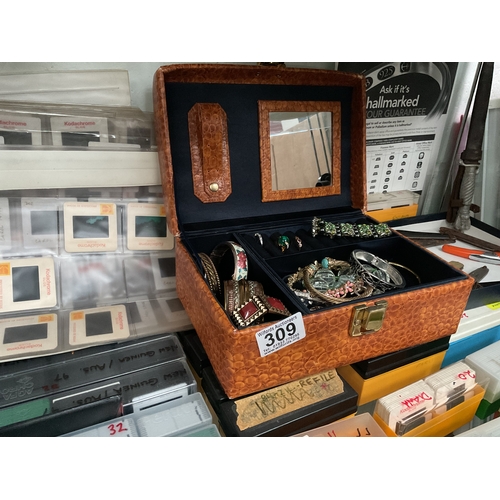 309 - jewelry box and contents