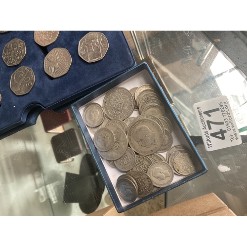 471 - Assorted pre 1947 coins 160g