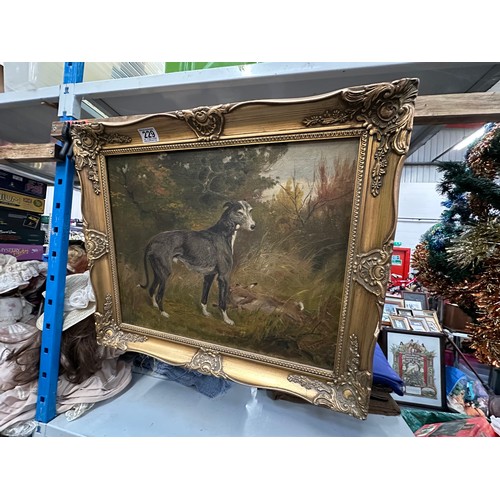 229 - Gilt framed dog painting