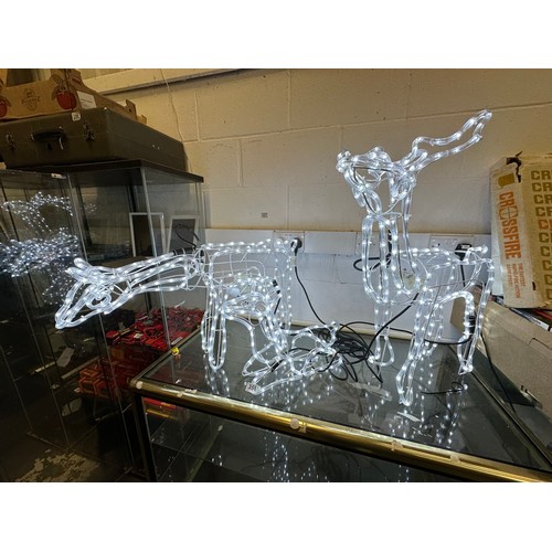 358 - Set 3 light up Christmas reindeer