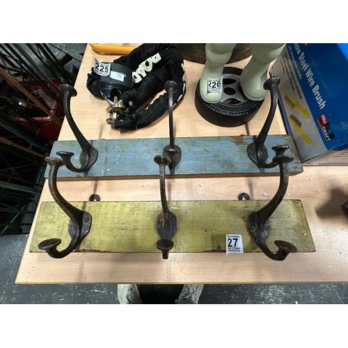 227 - H(100) 2 Triple hook coat racks