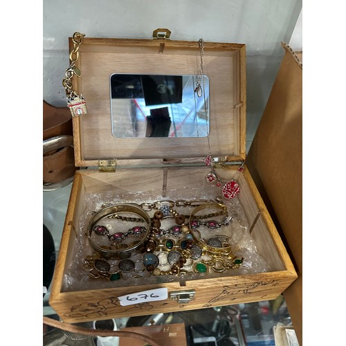 676 - Jewellery Box & Contents