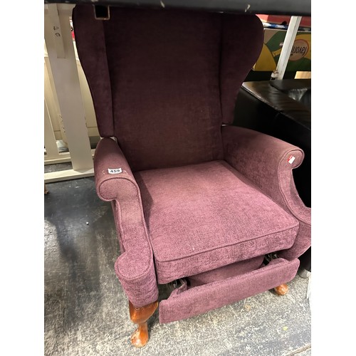 459 - Reclining wing back chair