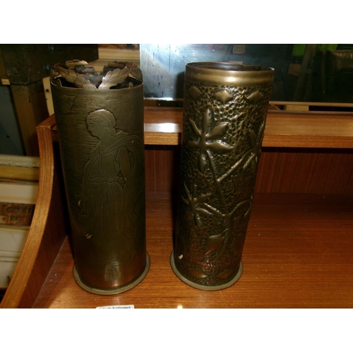 382 - 2 WW1 shell cases