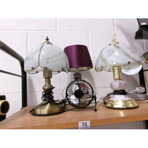 70 - Qty lamps etc.