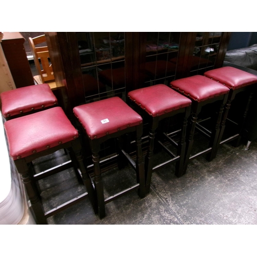 80 - 6 Leather top bar stools