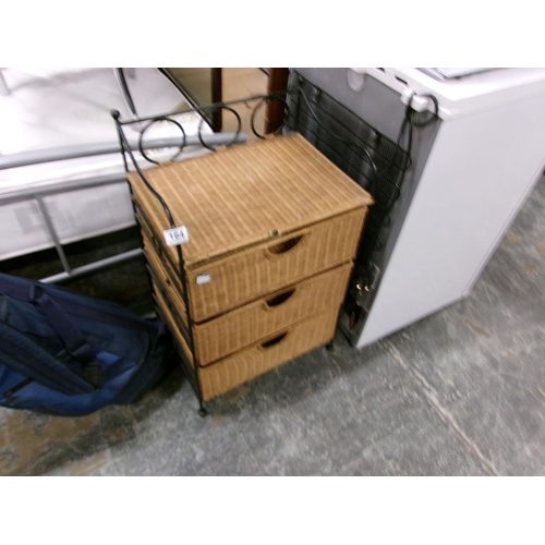 164 - 3 Drawer Wicker Unit