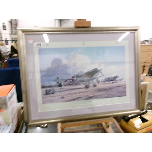 168 - Framed Robert Taylor eagle squadron scramble picture