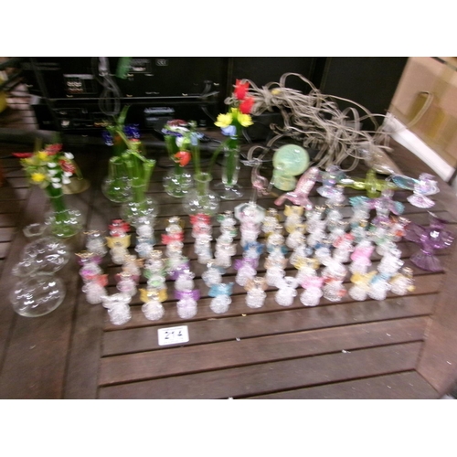 214 - LQ Glass Angels, Flowers Etc