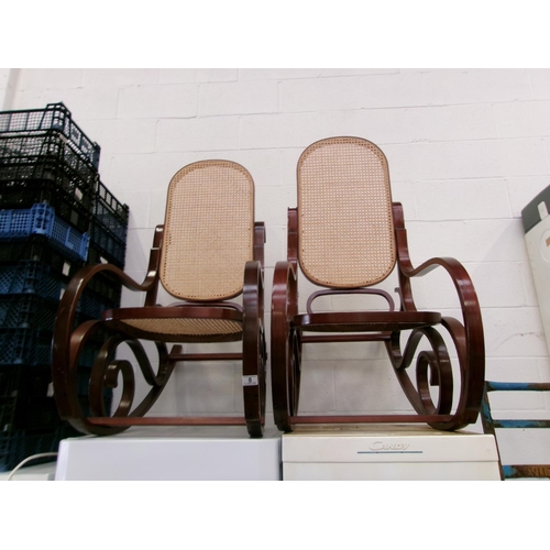 8 - Pair bentwood rocking chairs