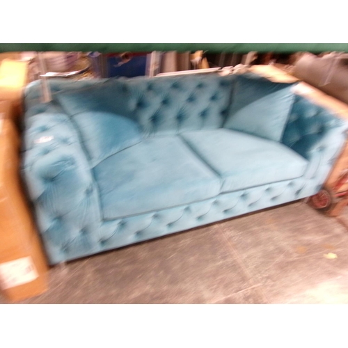 309 - Blue Button Back Sofa.