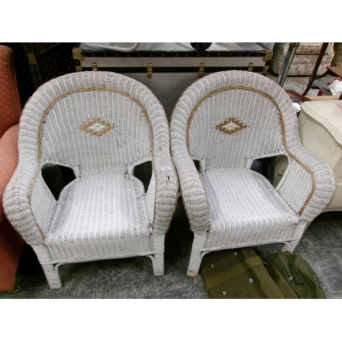 140 - Pair wicker chairs