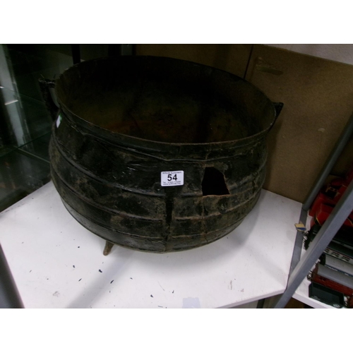 54 - Large metal cauldron AF