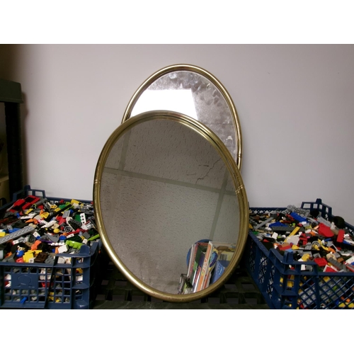 16 - 2 Brass Framed Mirrors