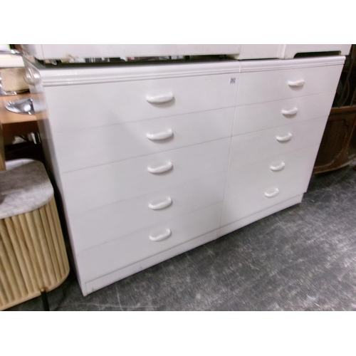 282 - 2 x 5 drawer chests