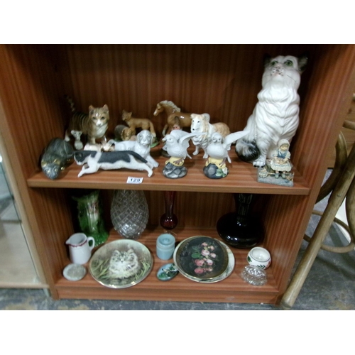 129 - Animal ornaments, china etc.