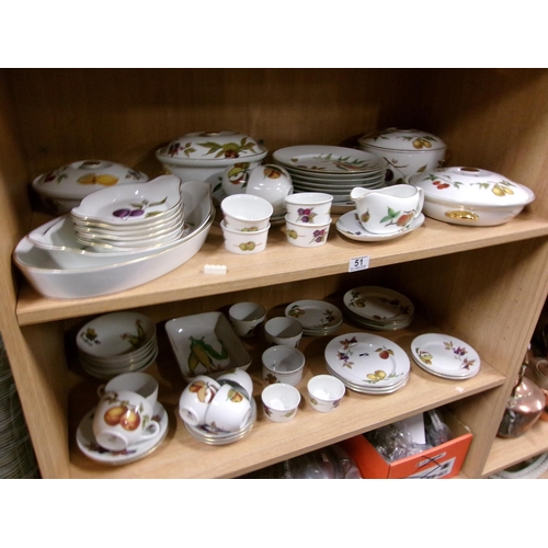 51 - 68pcs Royal Worcester Evesham ware.