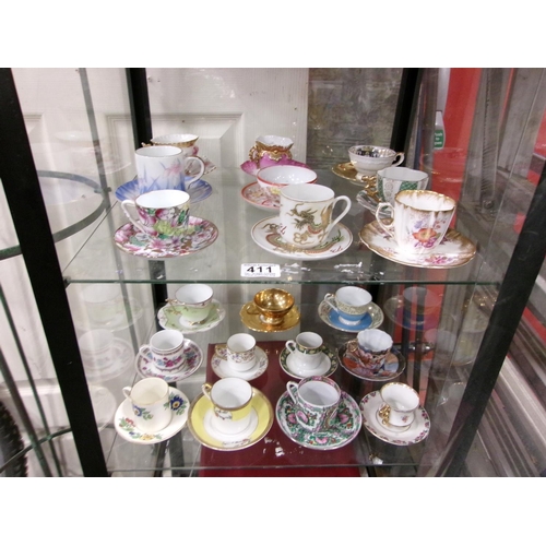 411 - Collection Assorted Cups & Saucers