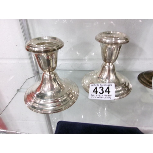 434 - Pair Gorham Sterling Silver Candlesticks