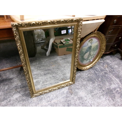 331 - Gilt frame mirror, picture etc