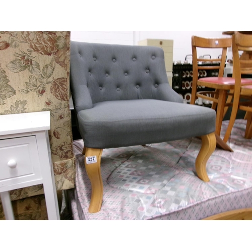 337 - Grey button back chair