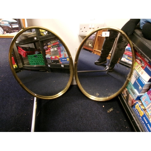 9 - 2 Brass Framed Mirrors