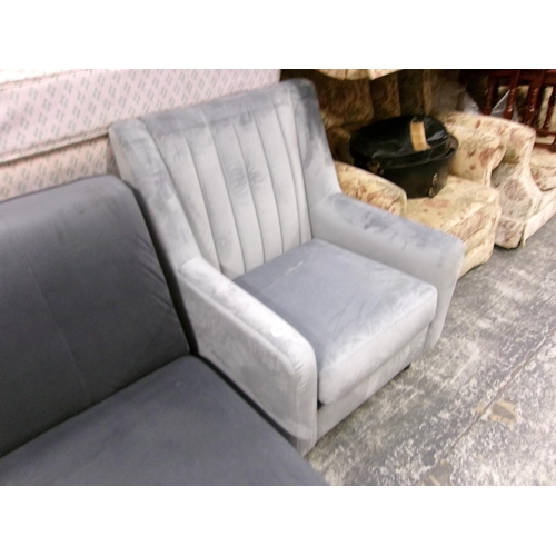 159 - Grey arm chair.