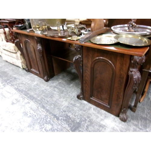 163 - Carved fronted desk.