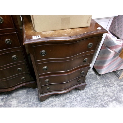 181 - Bow front 4 drawer chest.