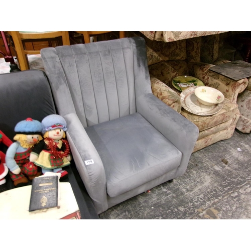 159 - Grey arm chair.