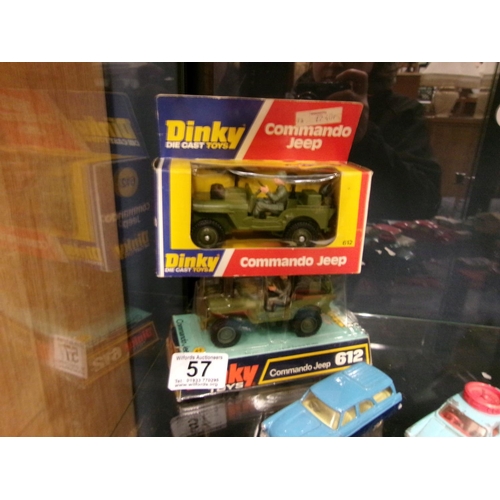 57 - Dinky 2 x boxed jeeps..