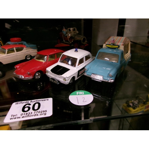 60 - Corgi ice cream van, police imp & Citroen.