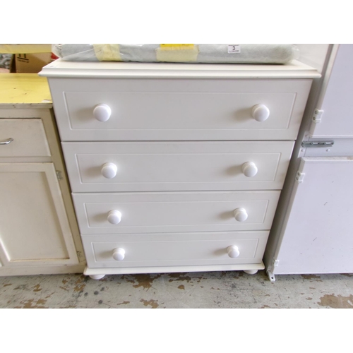 2 - White 4 drawer chest of drawers