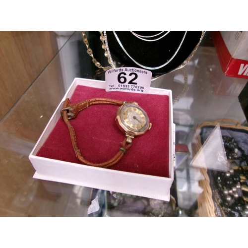 62 - Ladies 9ct Gold Wristwatch.