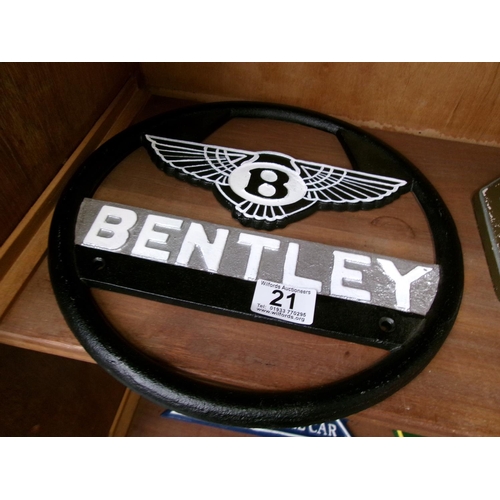 21 - Bentley cast plaque