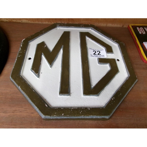 22 - MG cast plaque