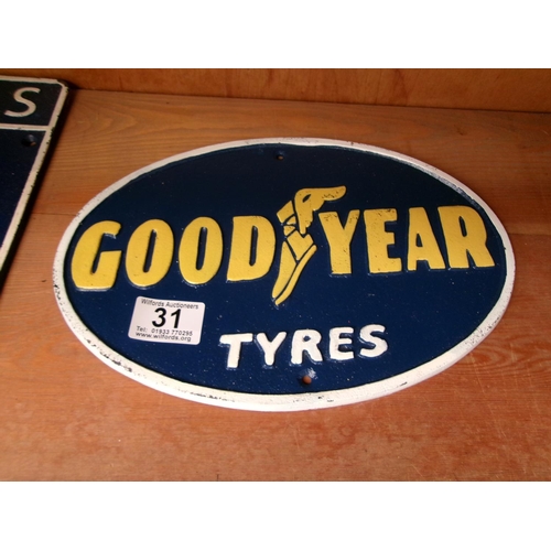 31 - Goodyear cast plaque