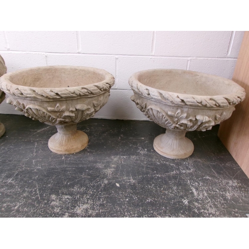 8 - Pair large planters..