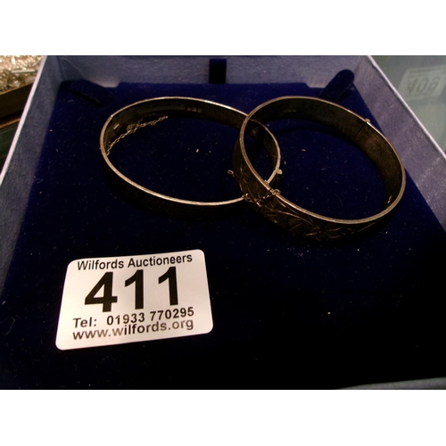 411 - 2 HM Silver Bangles