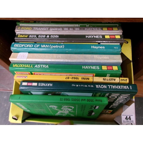 44 - Box haynes manuals etc