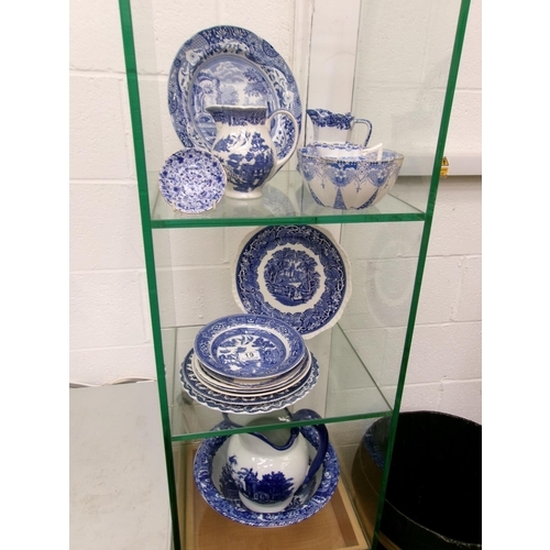 19 - Assorted blue & white china