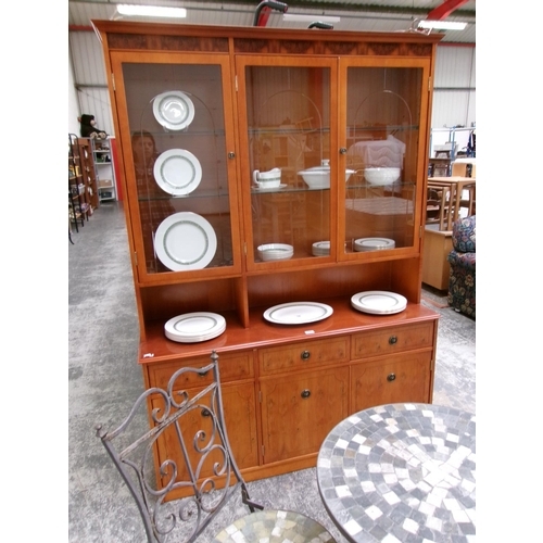 77 - Yew wood display unit.