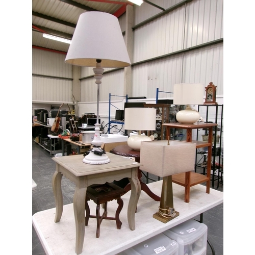 234 - Qty assorted tables & table lamps